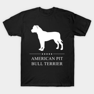 American Pit Bull Terrier Dog White Silhouette T-Shirt